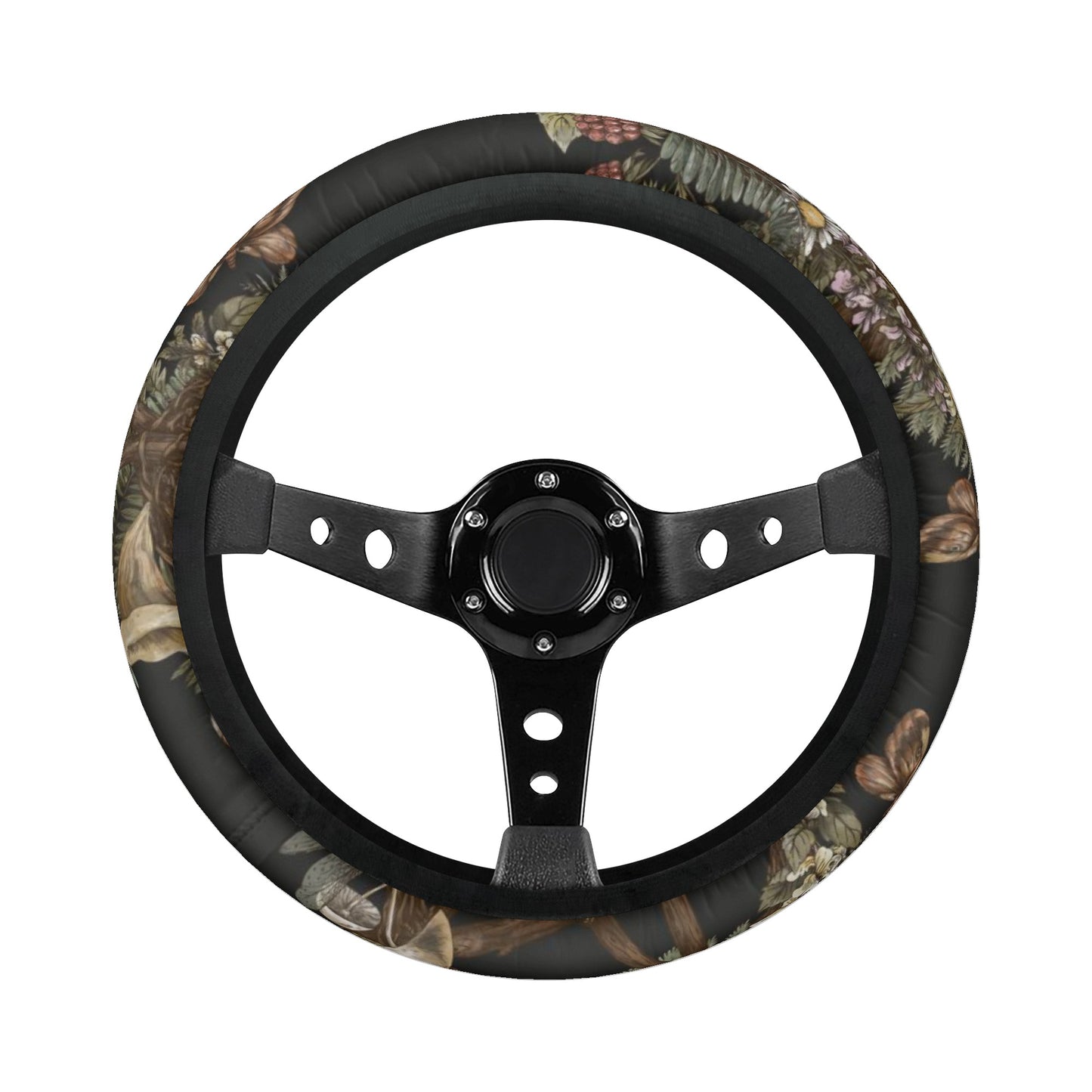 Forest mushroom Fern Car Steering Wheel Cover
