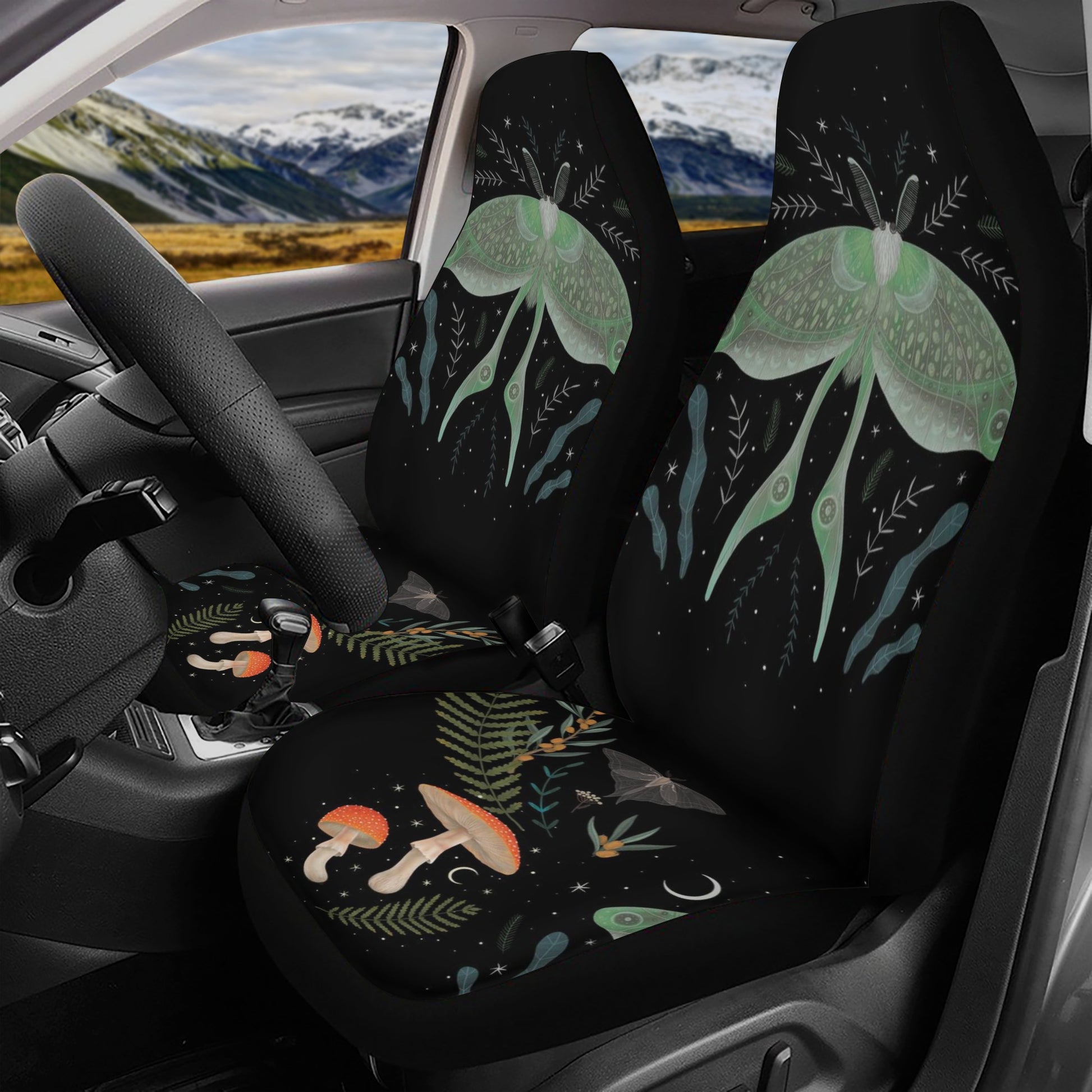 Moth Forest Car Seat Cover Set - Main Image