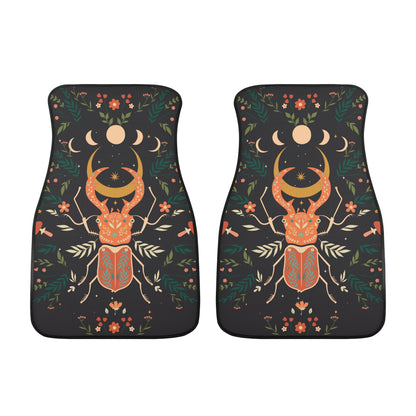 Moon Phase Beetle Back and Front Car Floor Mats