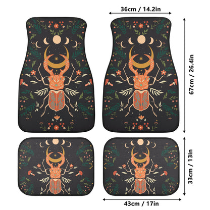 Moon Phase Beetle Back and Front Car Floor Mats