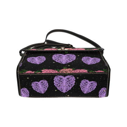 KAWAII GOTH HEART SHAPED RIBCAGE SATCHEL BAG