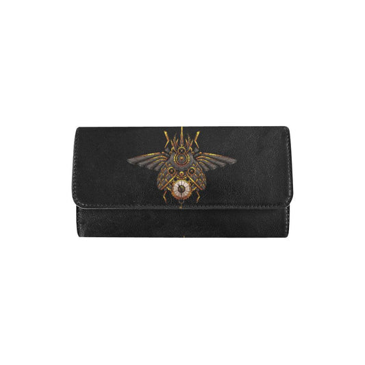 Steampunk Beetle Women's Trifold Long Clutch Wallet