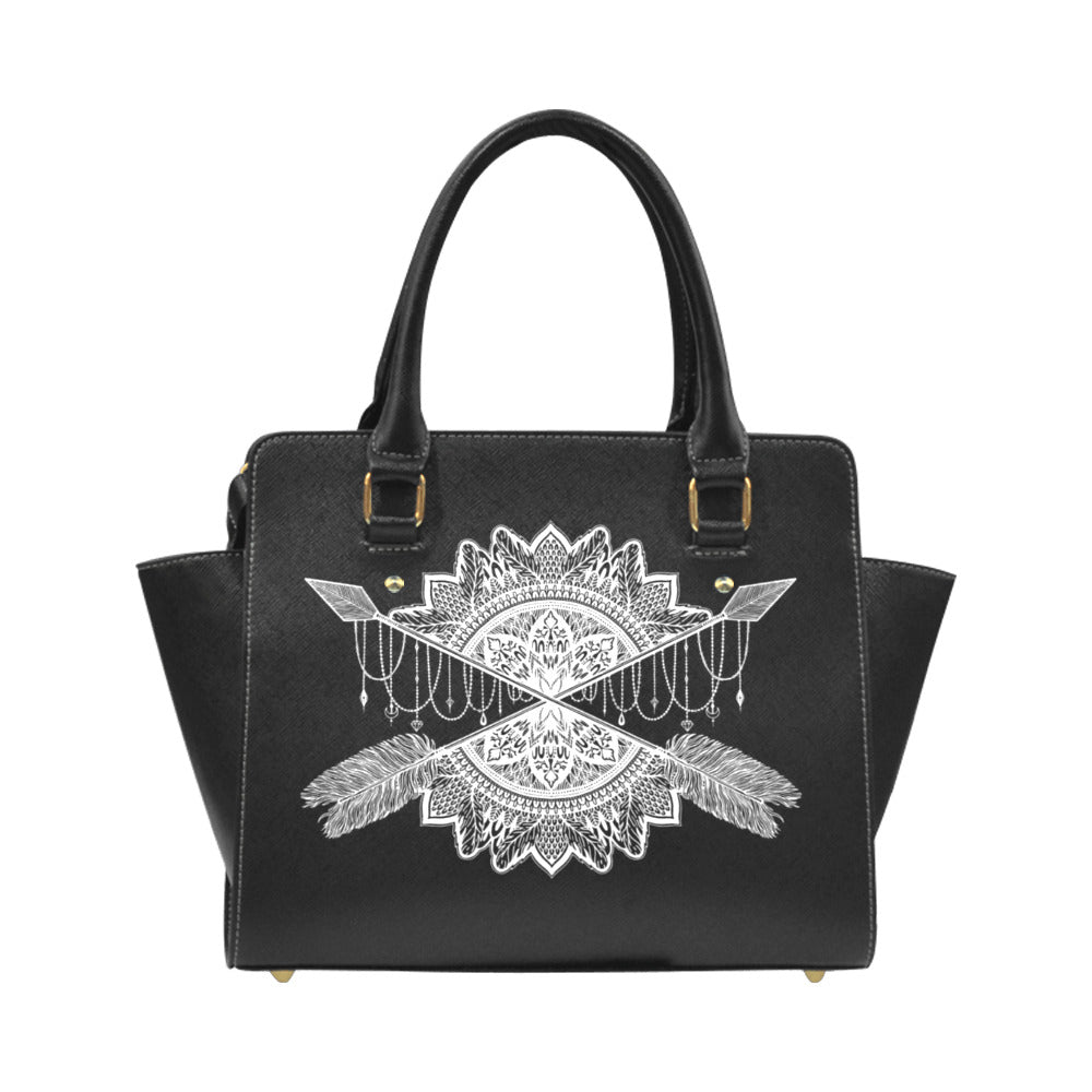 Mandala arrow Boho premium Classic Trapeze handbag with strap