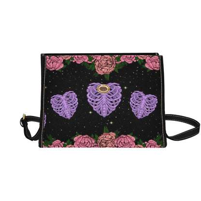 KAWAII GOTH HEART SHAPED RIBCAGE SATCHEL BAG