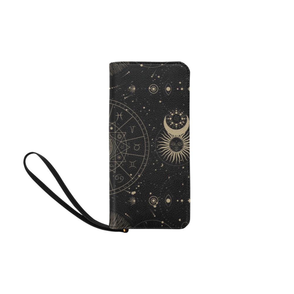 Astrology witch wallet Women's Clutch Purse with strap