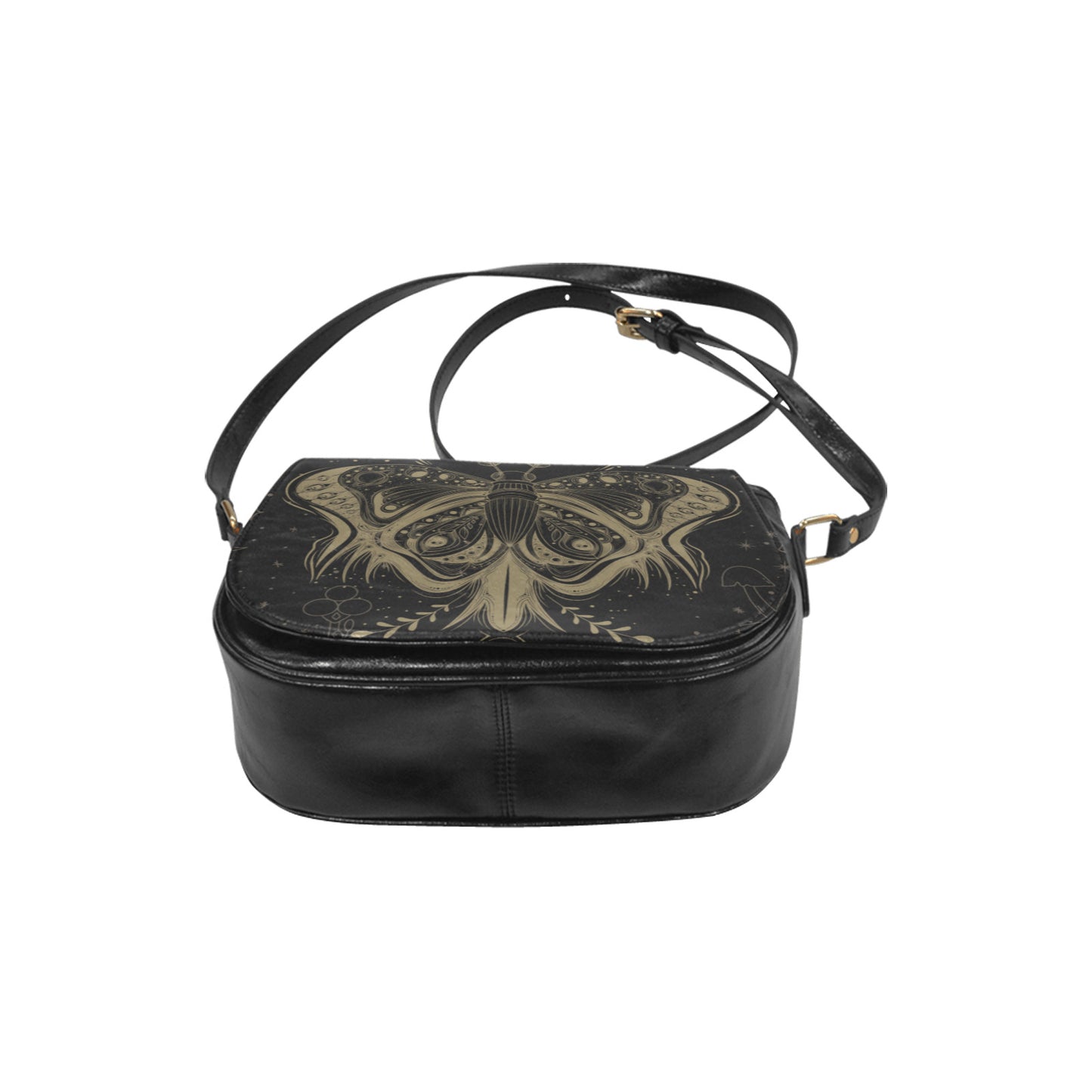 Lotus Moth Witch Vegan Leather Cottagecore Saddle Bag