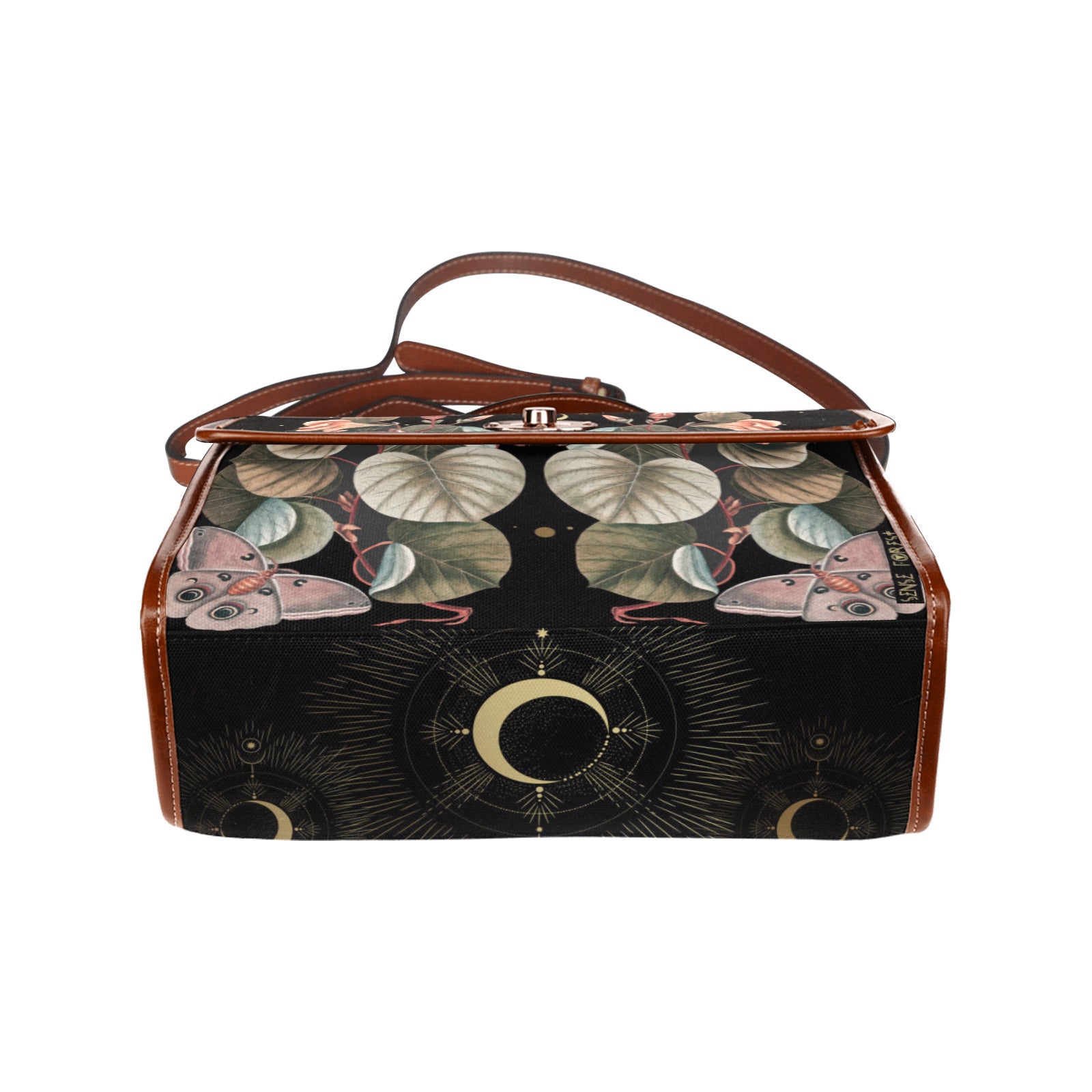 Moth Moon Phase Butterfly Garden Witch Canvas satchel Bag