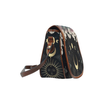 Moon phase pale rose canvas saddle Saddle Bag | Sense Forest