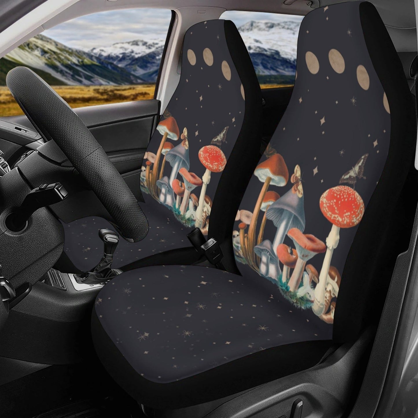 Amanita Mushroom Night Car Seat Cover Set | Sense Forest - sense forest