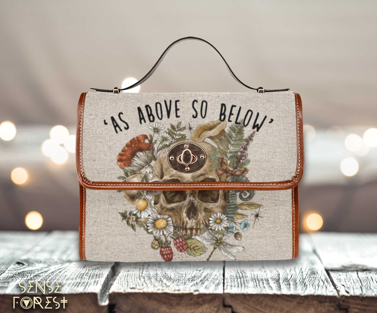As Above So Below Forest Cottagecore Satchel Canvas Bag - sense forest