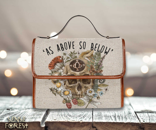 As Above So Below Forest Cottagecore Satchel Canvas Bag - sense forest