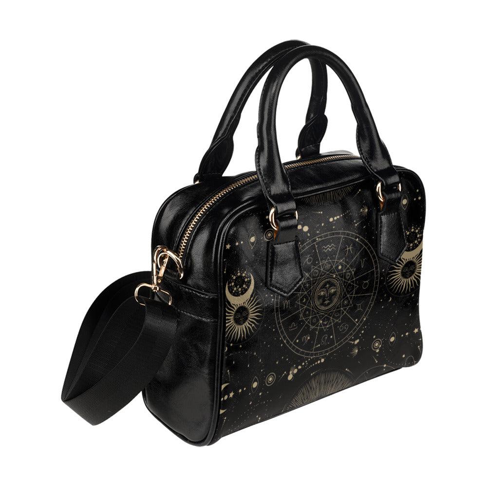 Astrology zodiac bowler Handbag with strap - sense forest
