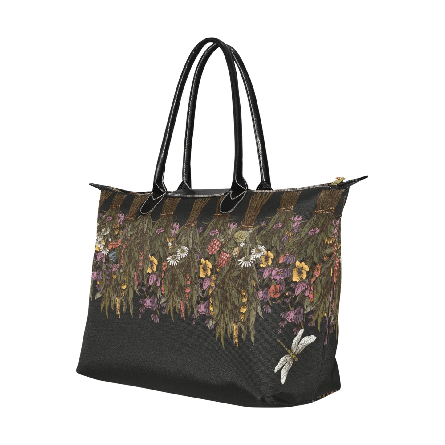 Herbalist witch hang dried flower zip tote Women's Classic Handbag