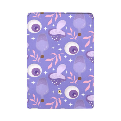 Kawaii purple eye mushroom trifold Women's Long Clutch Wallets