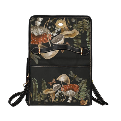 Black Forest witch cottagecore magic mushroom canvas satchel bag - sense forest