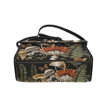 Black Forest witch cottagecore magic mushroom canvas satchel bag - sense forest