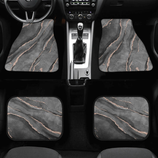 Black glitter Back and Front Car Floor Mats - sense forest