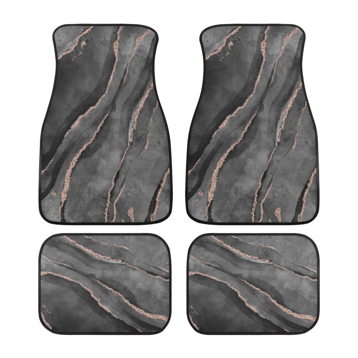 Black glitter Back and Front Car Floor Mats - sense forest