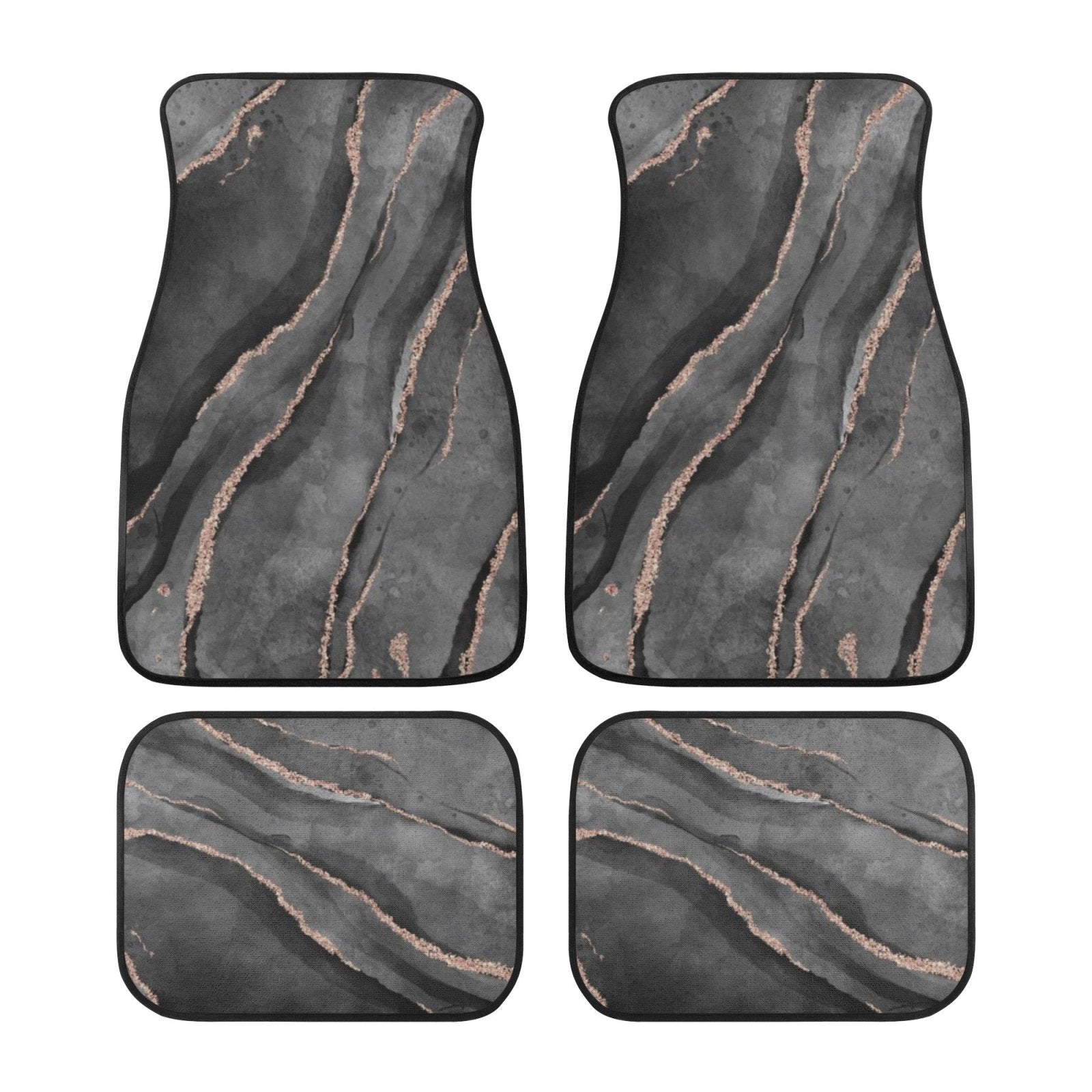 Black glitter Back and Front Car Floor Mats - sense forest