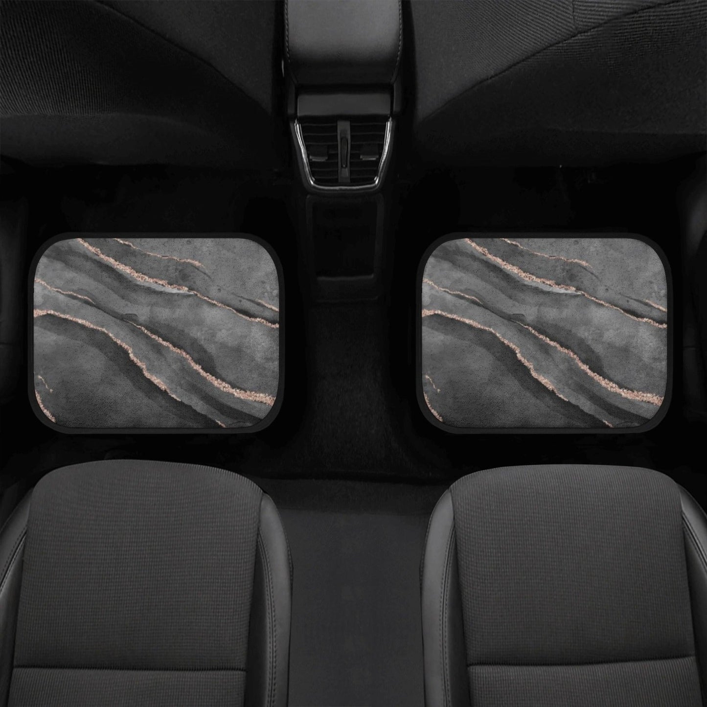 Black glitter Back and Front Car Floor Mats - sense forest