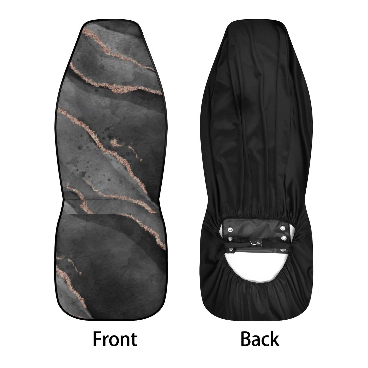 Black watercolor glitter Marble print Car Seat Cover Set - sense forest