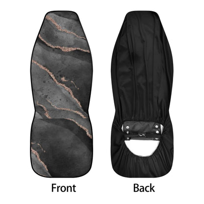 Black watercolor glitter Marble print Car Seat Cover Set - sense forest