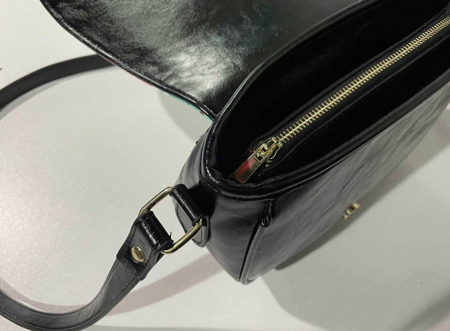 Boho floral snake Vegan leather Classic Saddle Bag - sense forest
