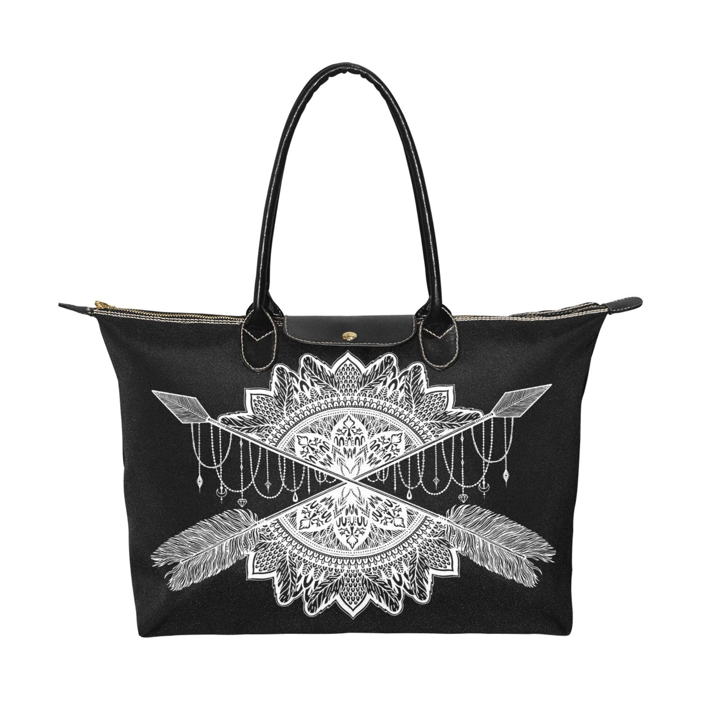 Boho Mandala Arrow Women's Classic zip tote Handbag - sense forest