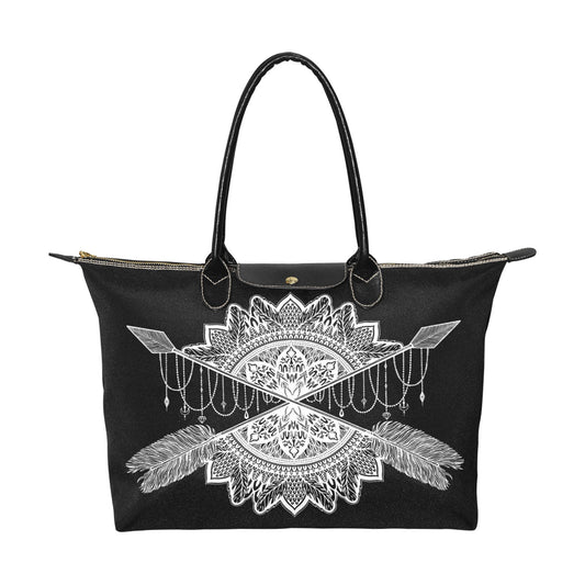 Boho Mandala Arrow Women's Classic zip tote Handbag - sense forest
