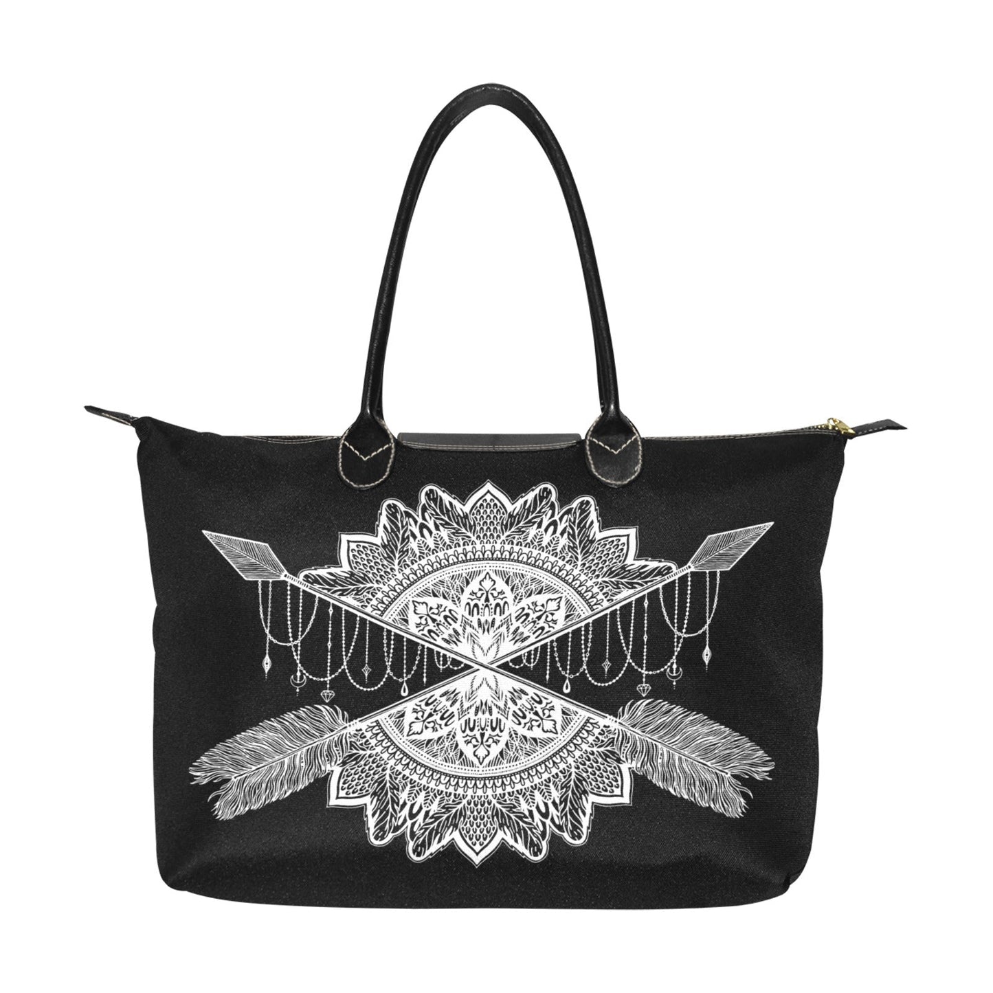 Boho Mandala Arrow Women's Classic zip tote Handbag - sense forest