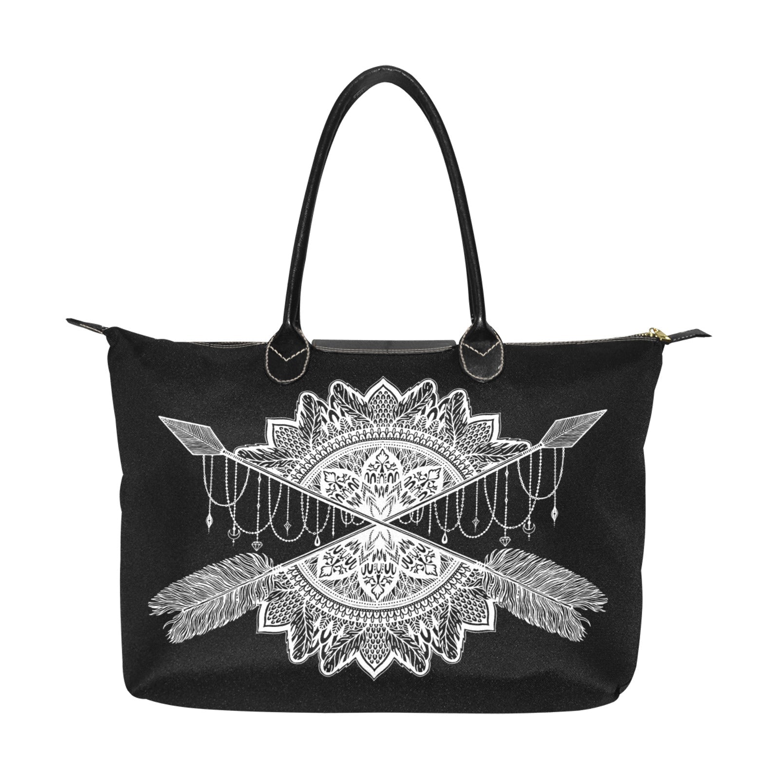 Boho Mandala Arrow Women's Classic zip tote Handbag - sense forest