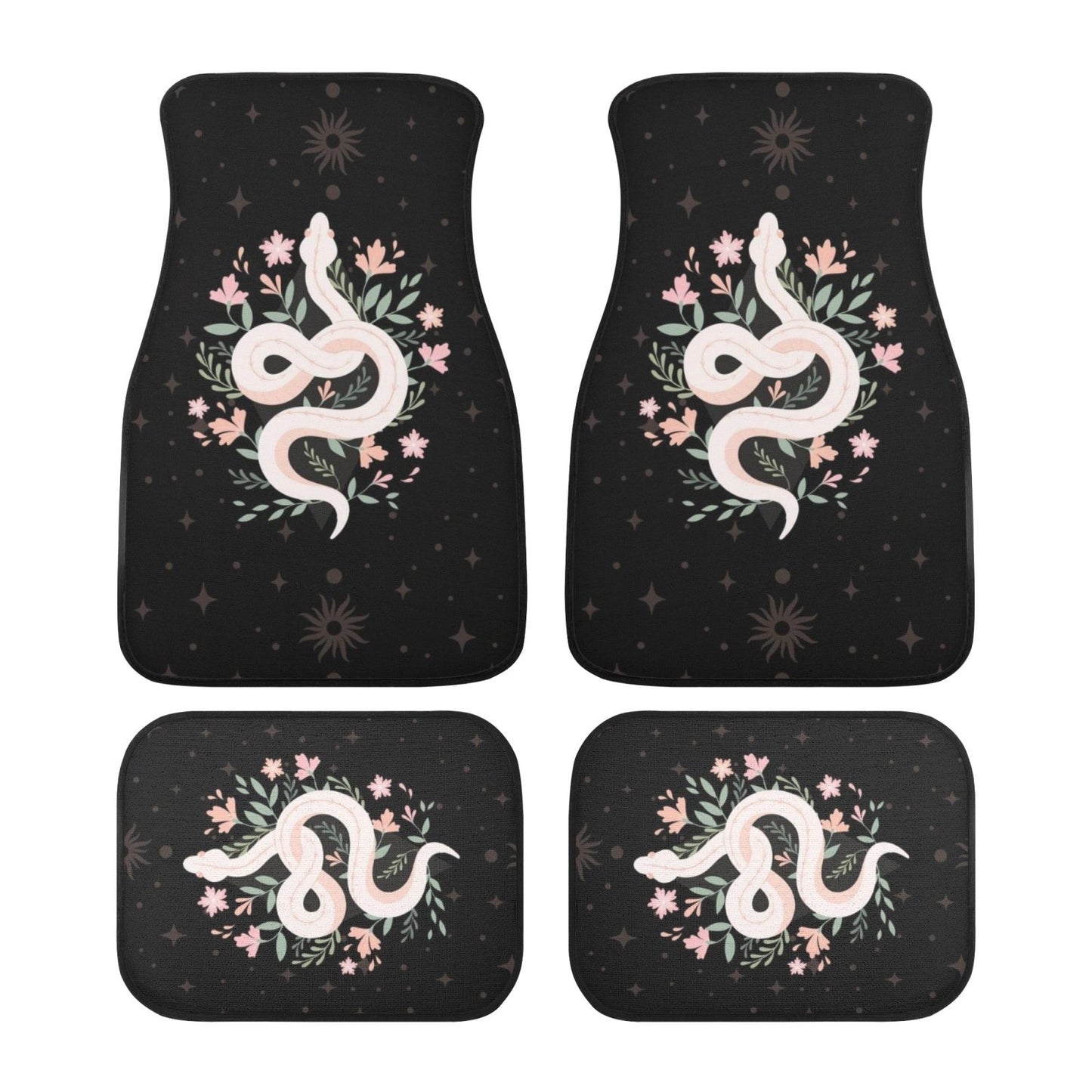 Boho Snake Back and Front Car Floor Mats - sense forest