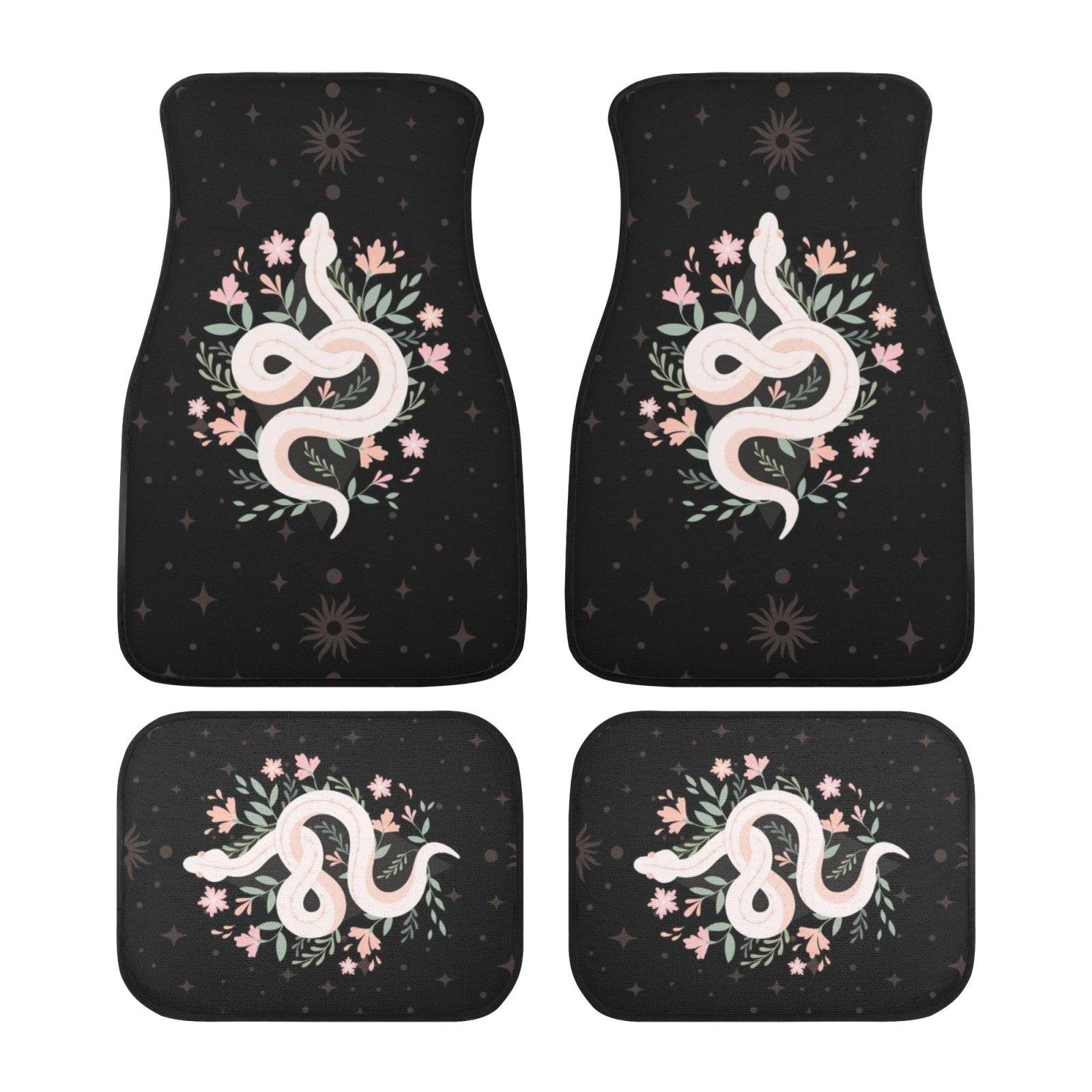 Boho Snake Back and Front Car Floor Mats - sense forest