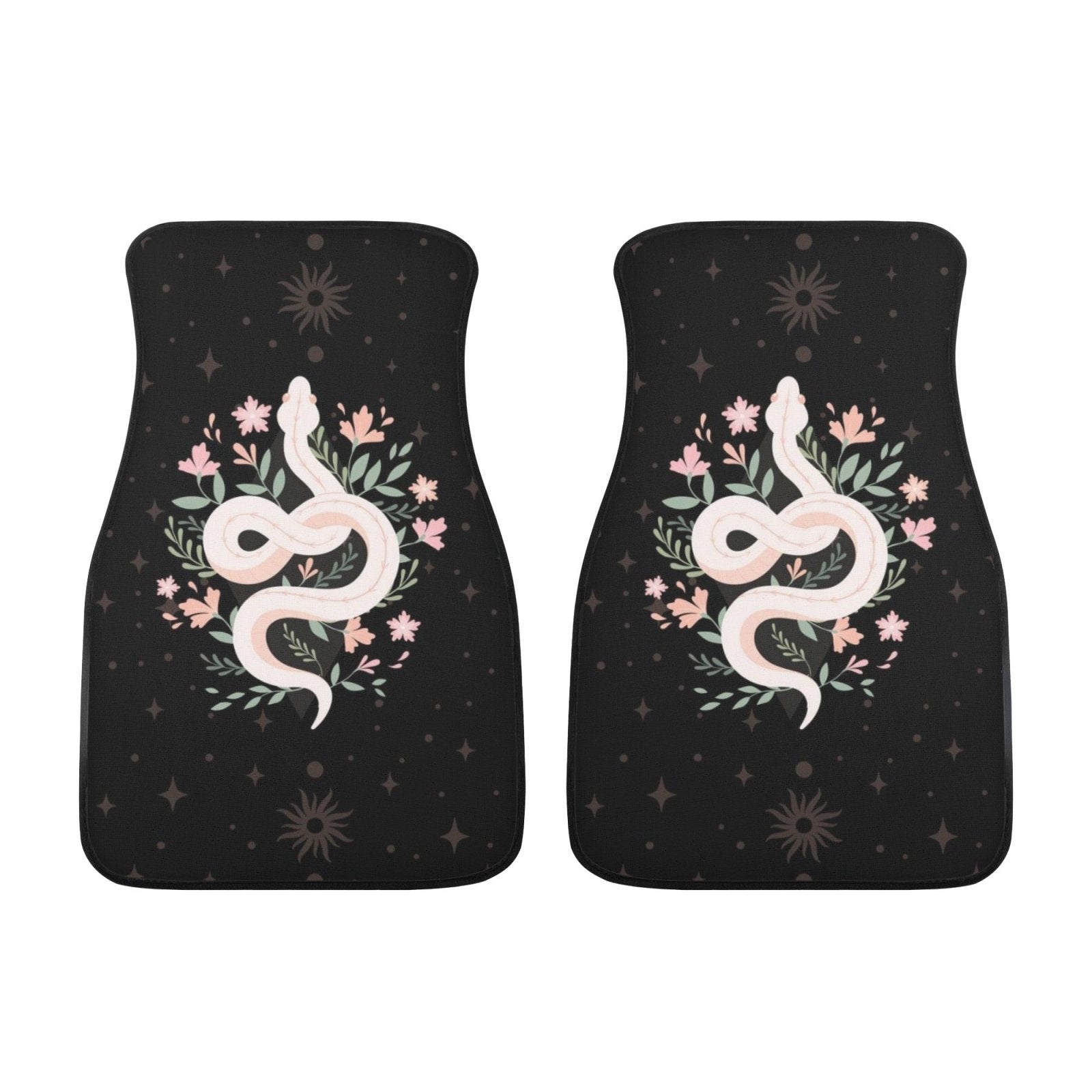 Boho Snake Back and Front Car Floor Mats - sense forest
