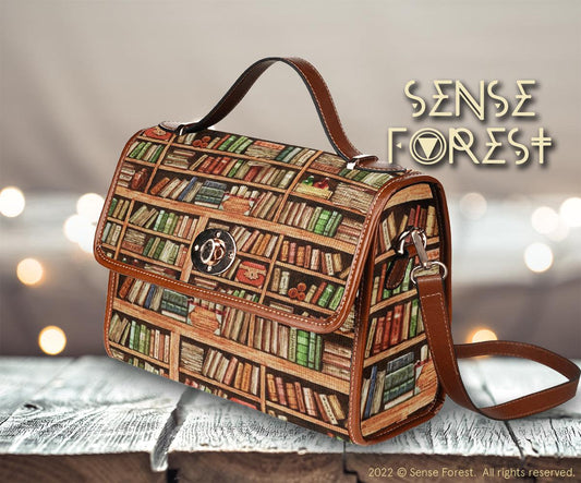 Book worms Canvas satchel bag - sense forest