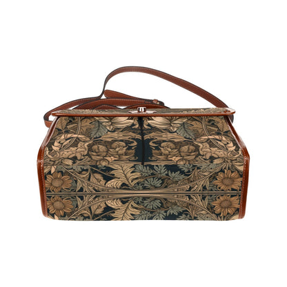 Brown hedgehog canvas satchel bag - sense forest