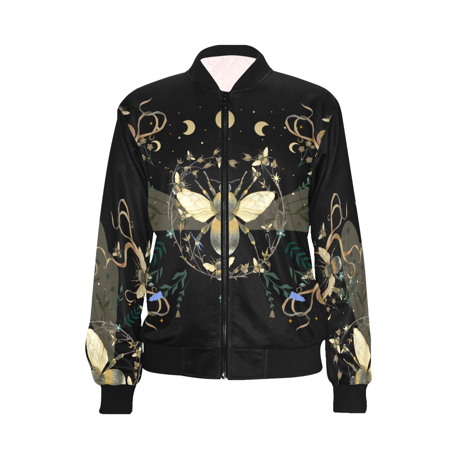 Bumble Bee Bomber Women Bomber Jacket - sense forest