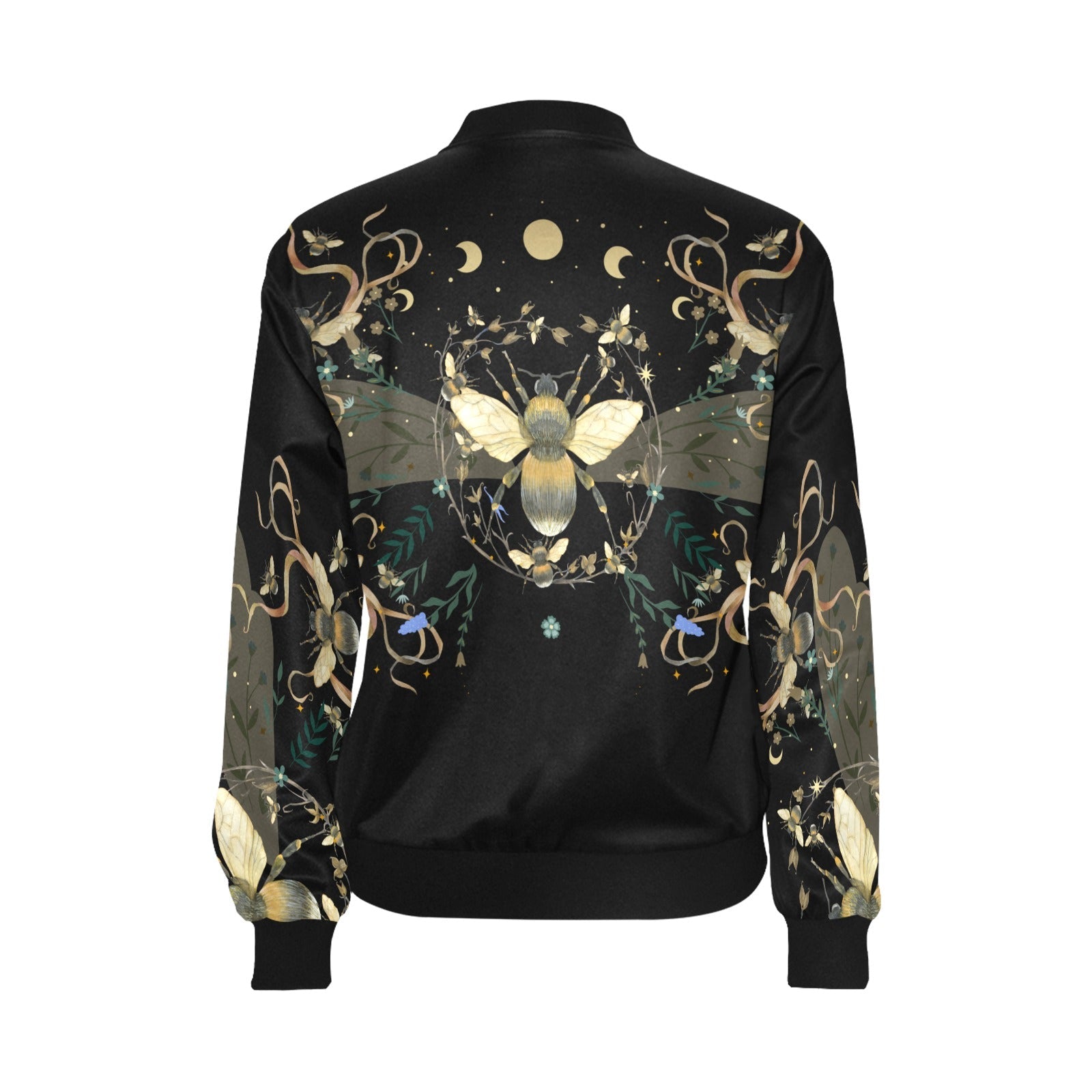 Bumble Bee Bomber Women Bomber Jacket - sense forest