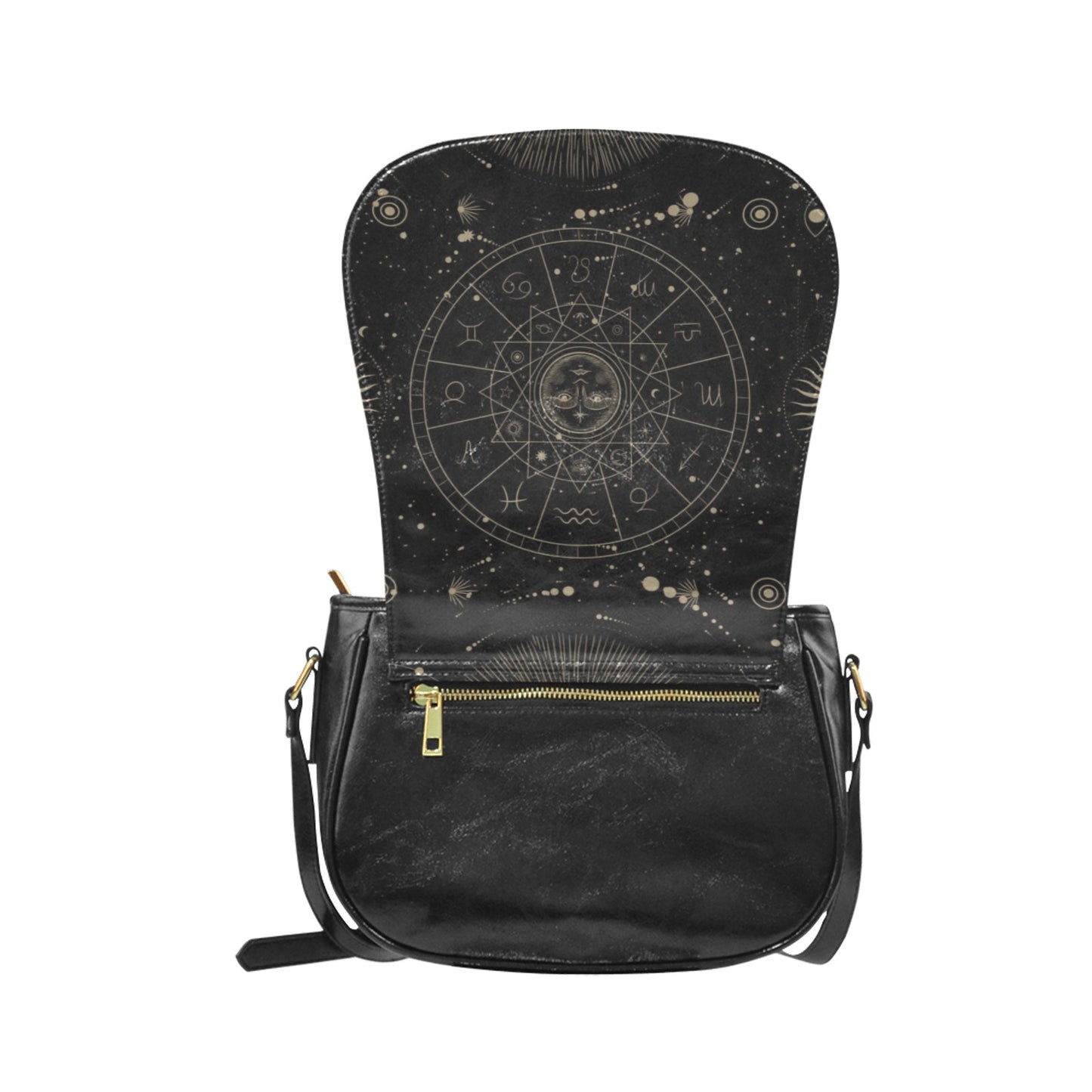 Astrology witch Vegan leather saddle bag