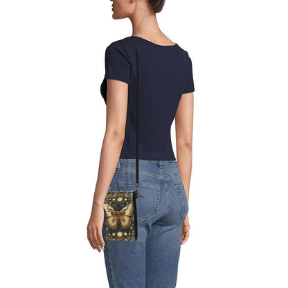 Celestial butterfly Vegan leather phone purse - sense forest