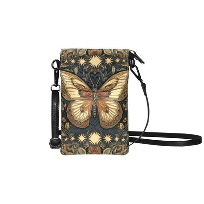 Celestial butterfly Vegan leather phone purse - sense forest