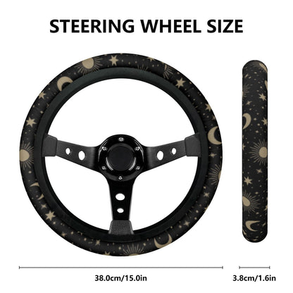 Celestial Sun Moon Star Car Steering Wheel Cover - sense forest