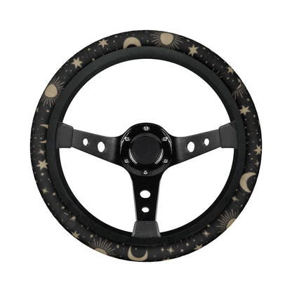 Celestial Sun Moon Star Car Steering Wheel Cover - sense forest