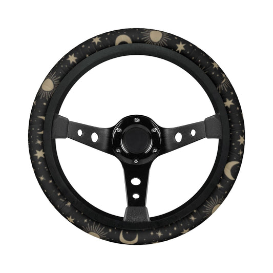 Celestial Sun Moon Star Car Steering Wheel Cover - sense forest