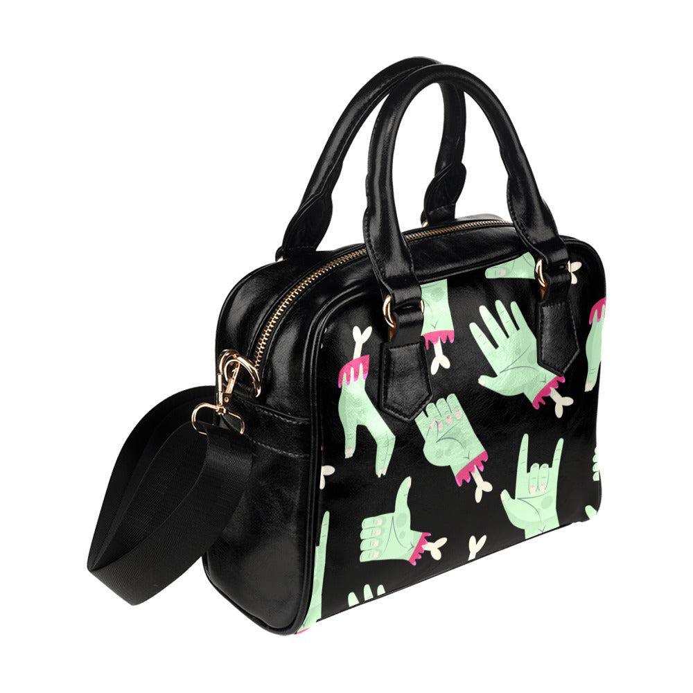 Chopped off hands bowler bag Shoulder Handbag with strap - sense forest