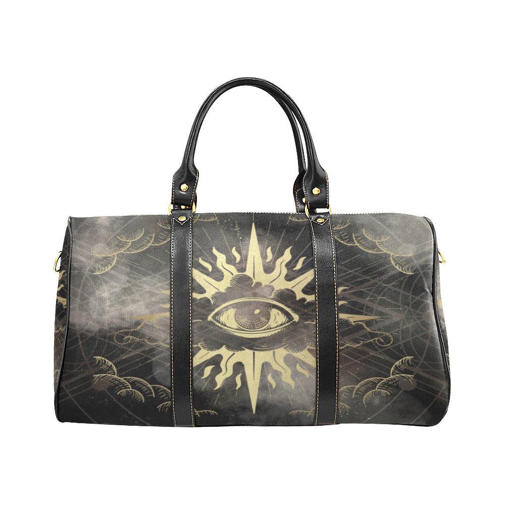 Cloud eye Mystical witch small duffle weekender Travel Bag Black - sense forest