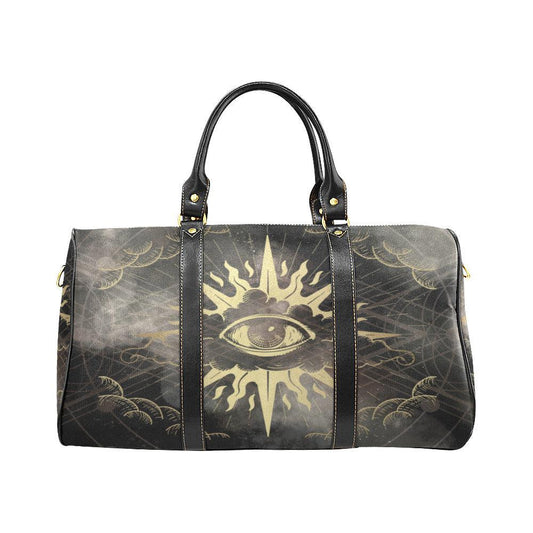 Cloud eye Mystical witch small duffle weekender Travel Bag Black - sense forest