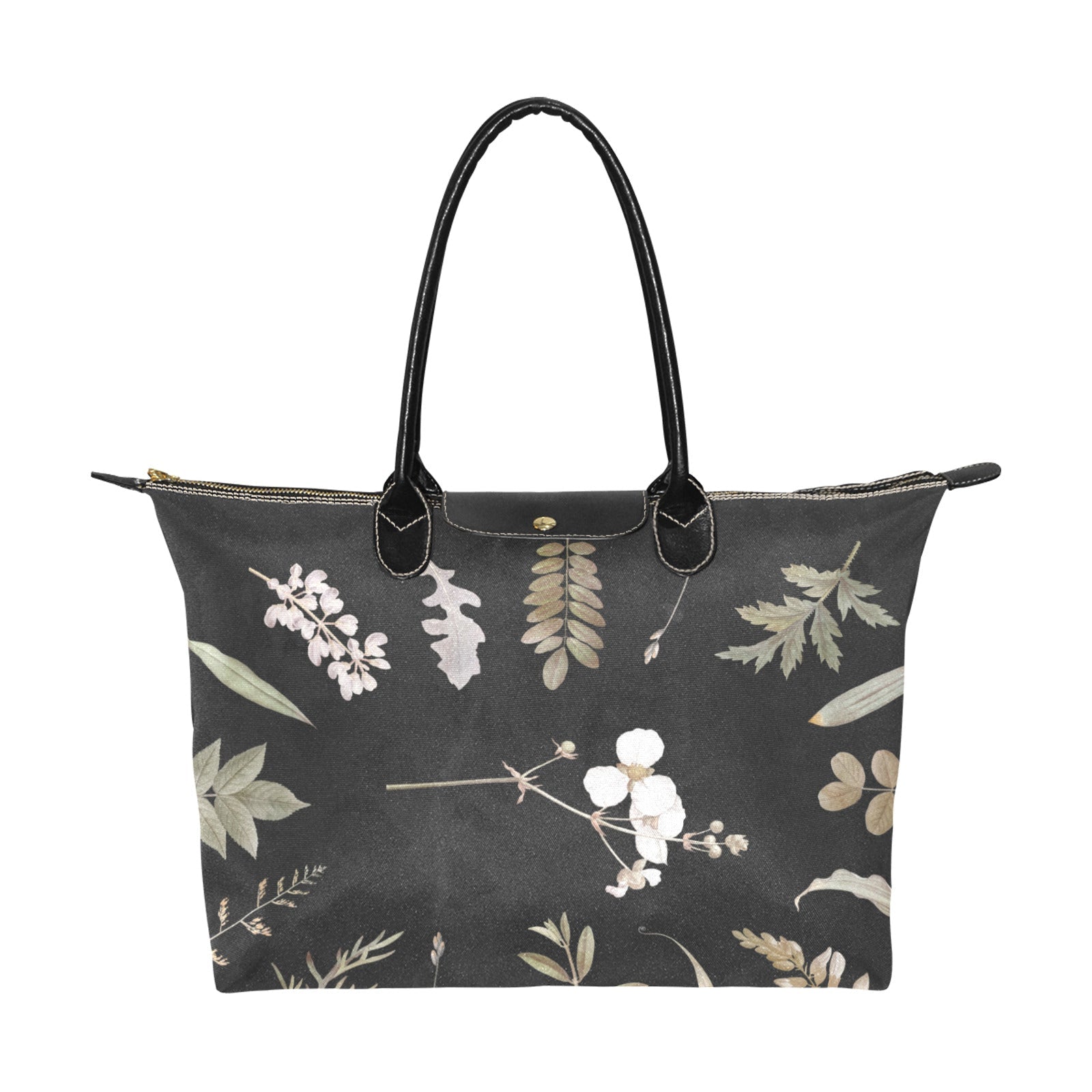 Cottagecore dried flower frame zip tote Women's Classic Handbag - sense forest