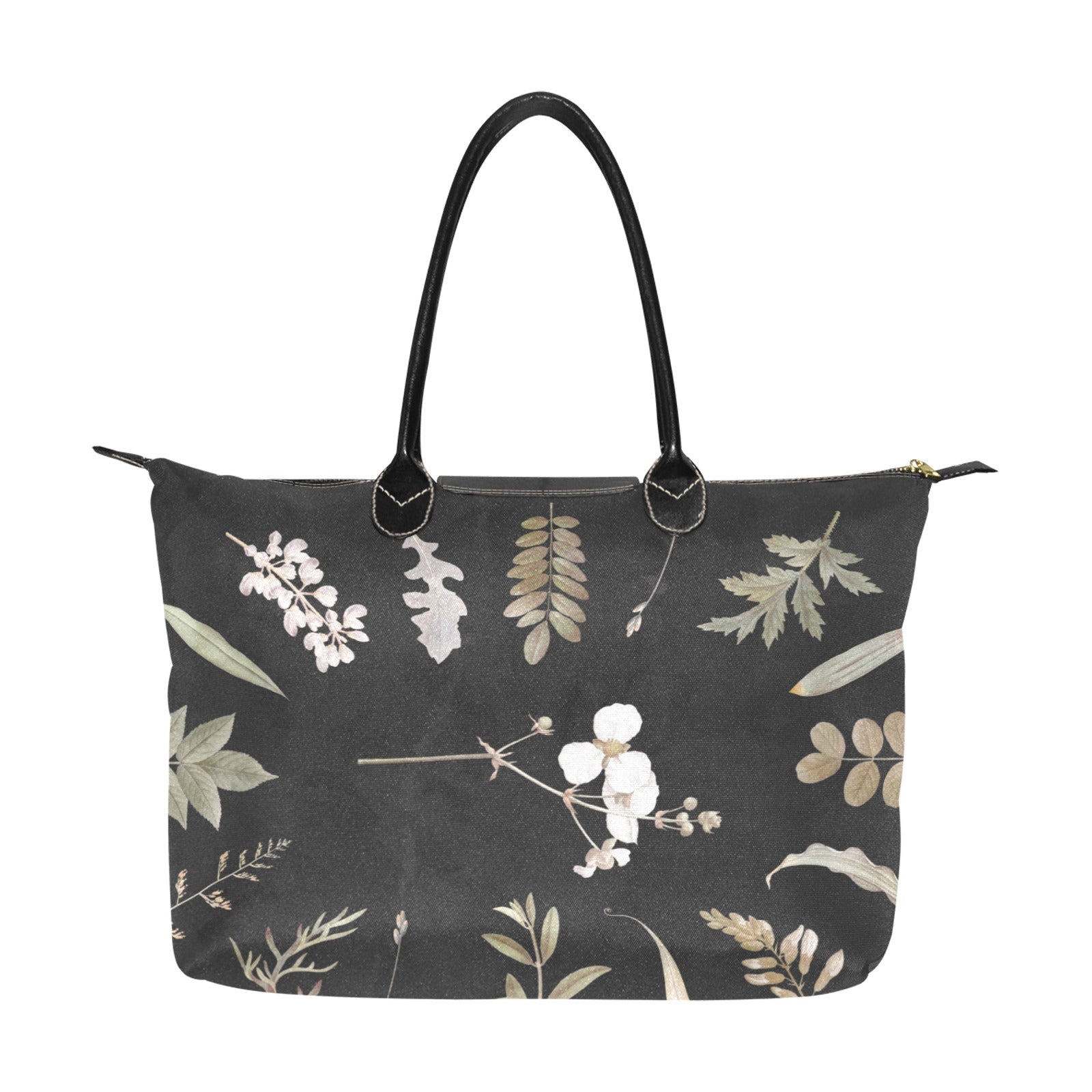 Cottagecore dried flower frame zip tote Women's Classic Handbag - sense forest