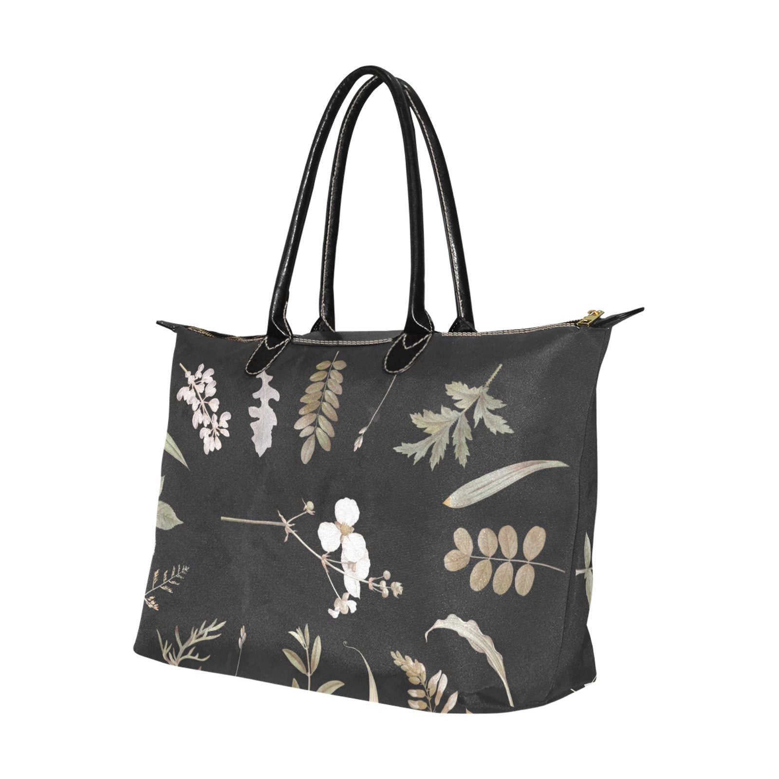 Cottagecore dried flower frame zip tote Women's Classic Handbag - sense forest